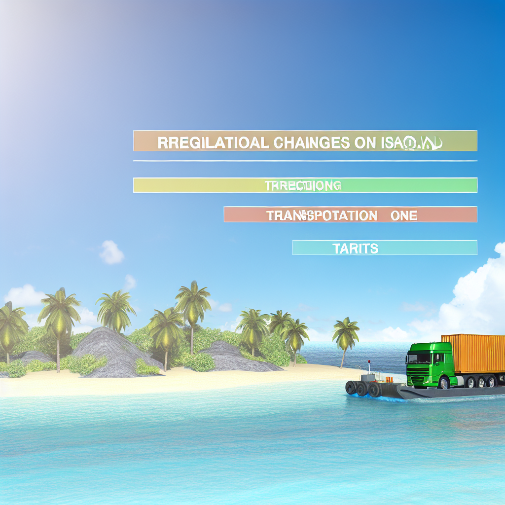 Heavy trucks on an island