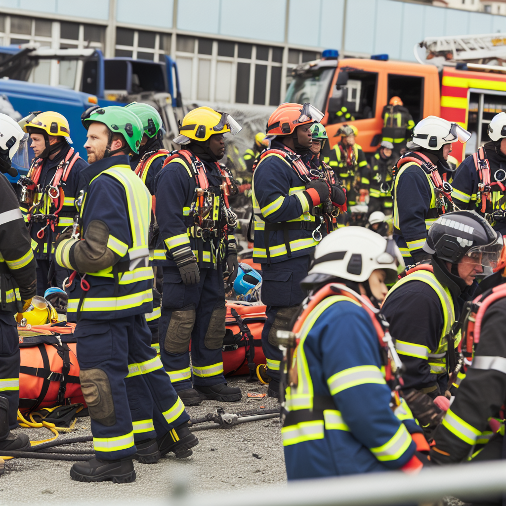 Rescue Crew Preparing Equipment