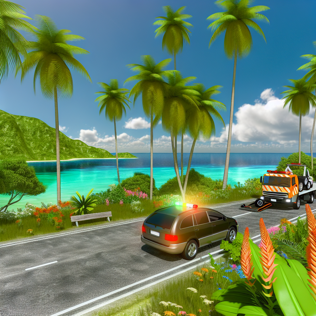 Roadside assistance scenario on an island