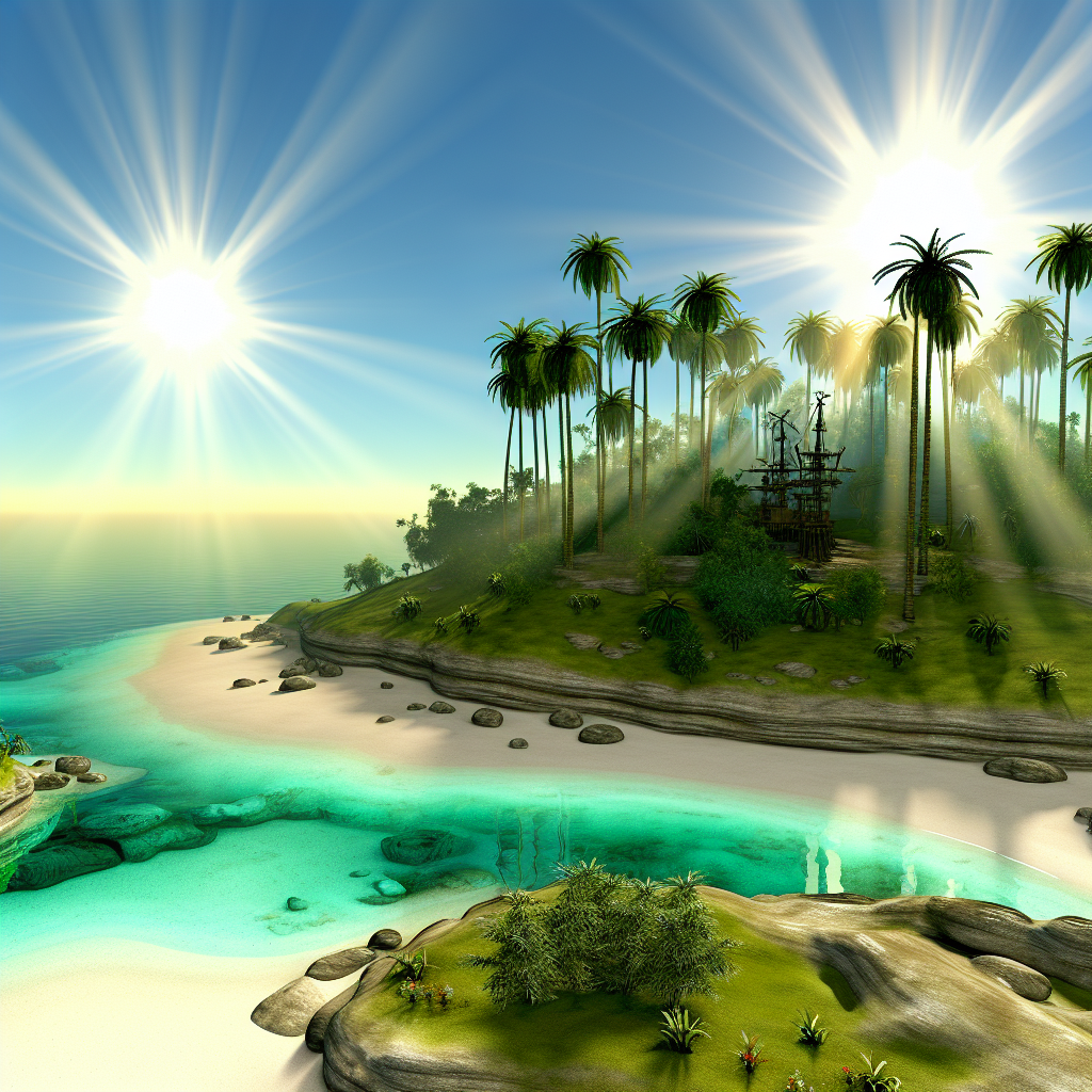 Beautiful island landscape with EOG-Bowen-Kingstar Rig