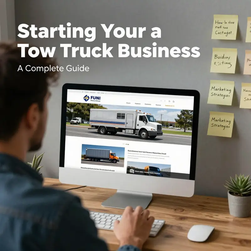 Collaborative brainstorming for defining the business model and target market for a new tow truck business.