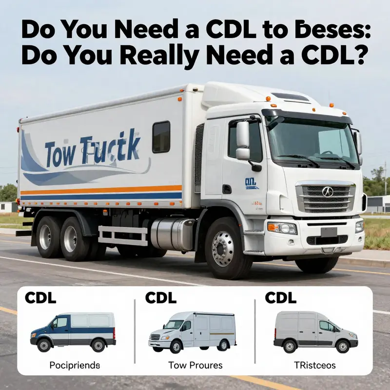 Infographic depicting various CDL classifications essential for tow truck operation.