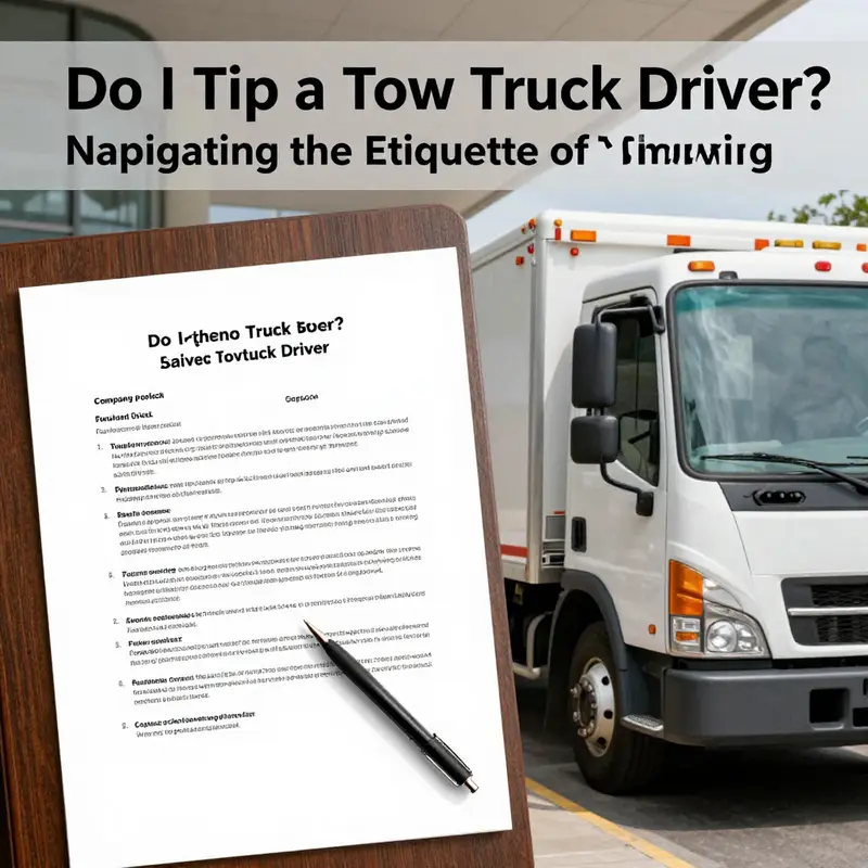 Expectations surround tipping tow truck drivers, focusing on service norms and appreciation.