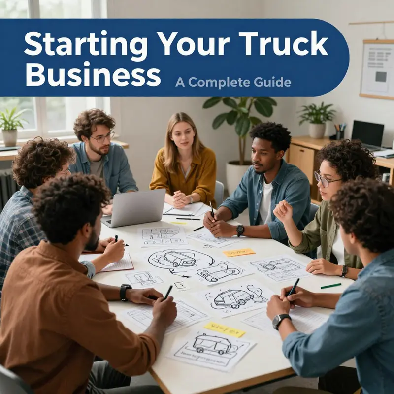 Collaborative brainstorming for defining the business model and target market for a new tow truck business.