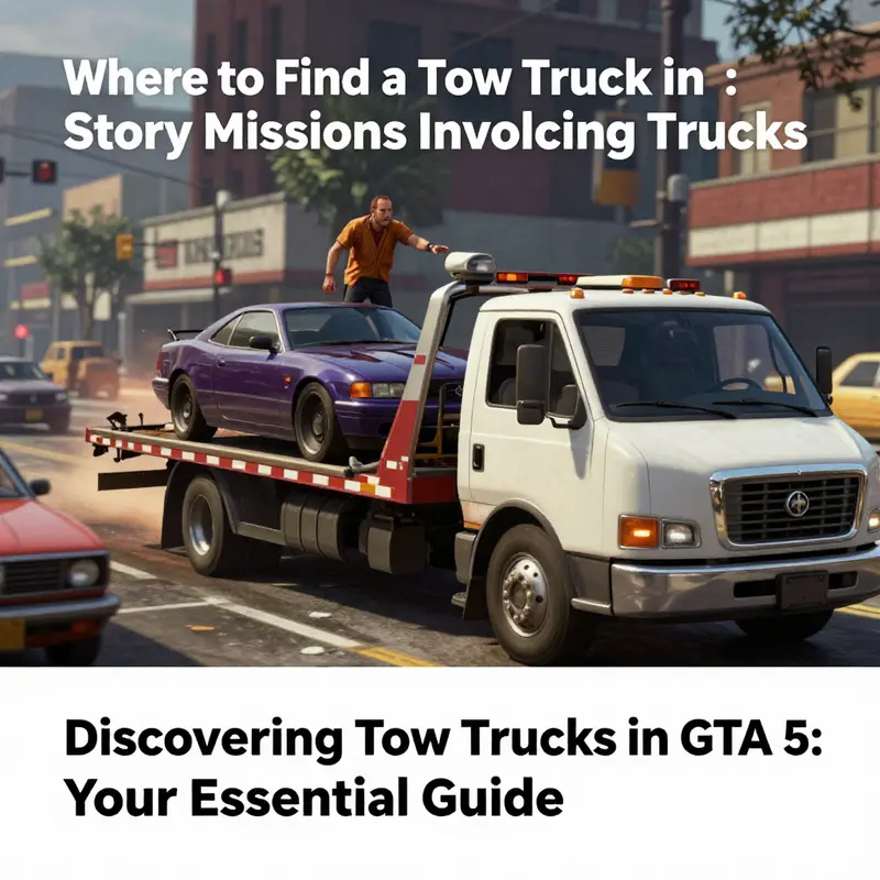 Classic Tow Truck parked outside the Customs garage in Paleto Bay, a reliable location for players.