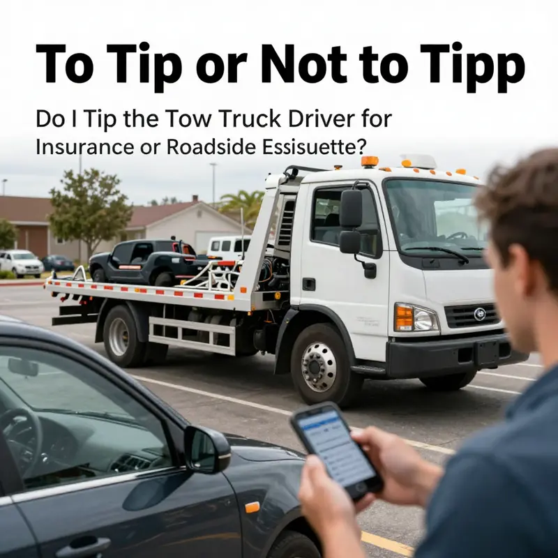 A tow truck driver assisting a stranded vehicle, showcasing the various scenarios that may warrant a tip.