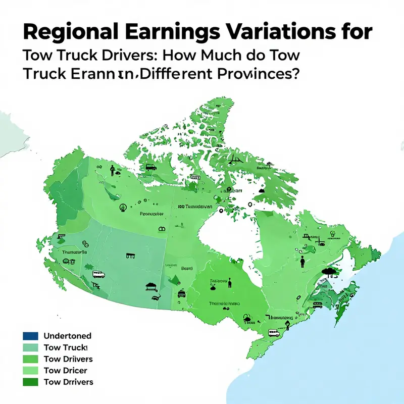 A visual representation of regional earnings for tow truck drivers across Canada, highlighting income disparities.