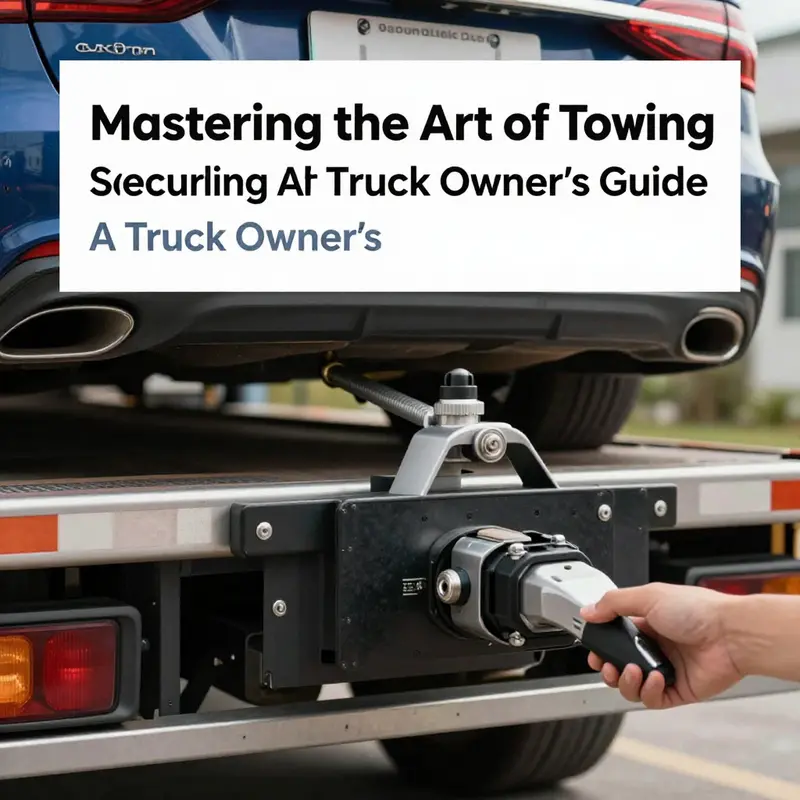 A mechanic checks the truck and car before towing, highlighting the importance of thorough vehicle inspections.