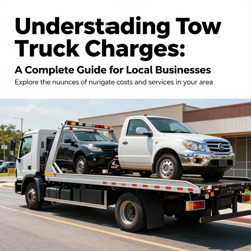A pictorial representation of tow truck services, showcasing diverse situations and their related costs.
