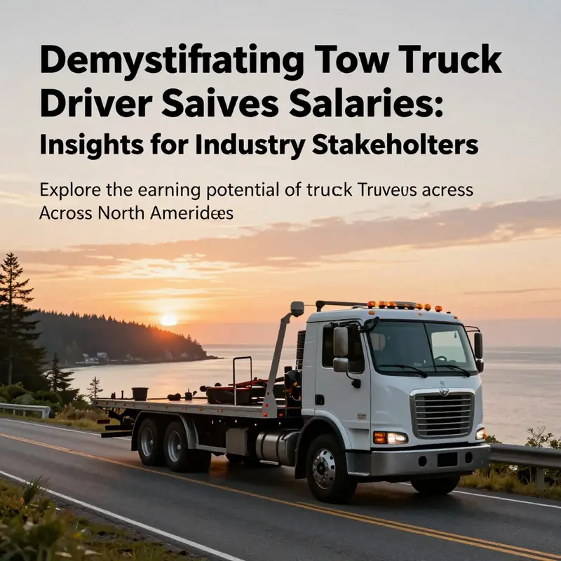 A scenic view of a tow truck on an island road at sunset.