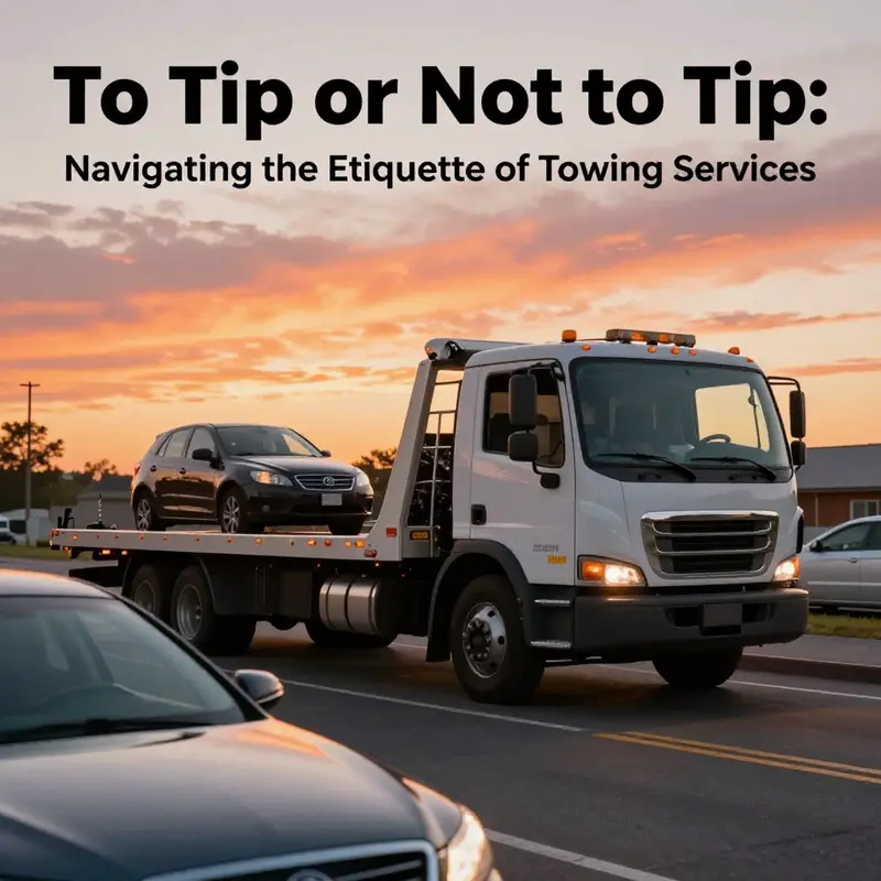 A picturesque sunset image of a tow truck in action, symbolizing the valuable support provided by towing services.