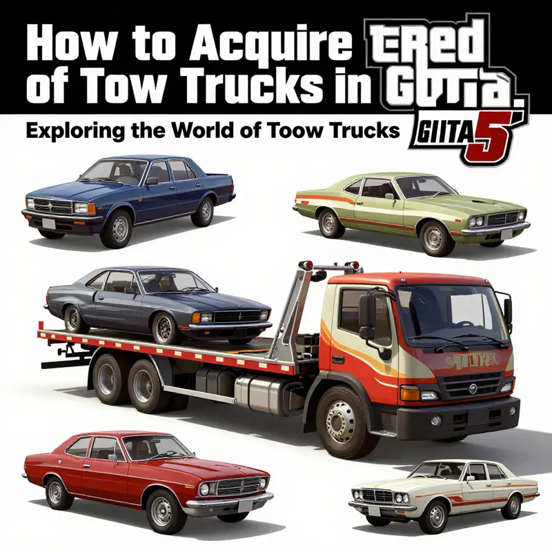 A tow truck ready for service near an auto repair shop in Los Santos.