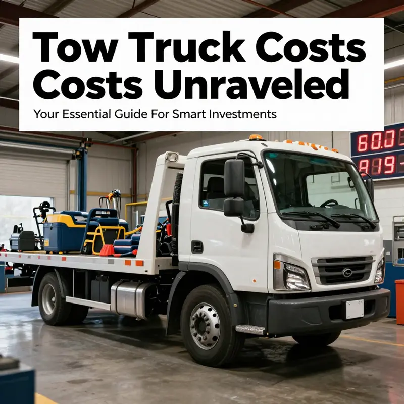 A visual comparison of diverse tow truck types, highlighting their features and price ranges.
