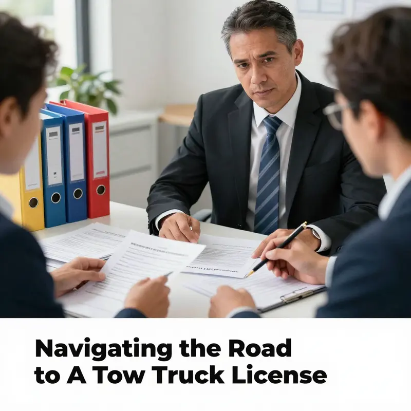 Business entrepreneurs seek crucial licensing for their towing service operations.