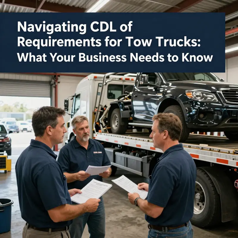 A tow truck driver ensuring compliance with CDL regulations.