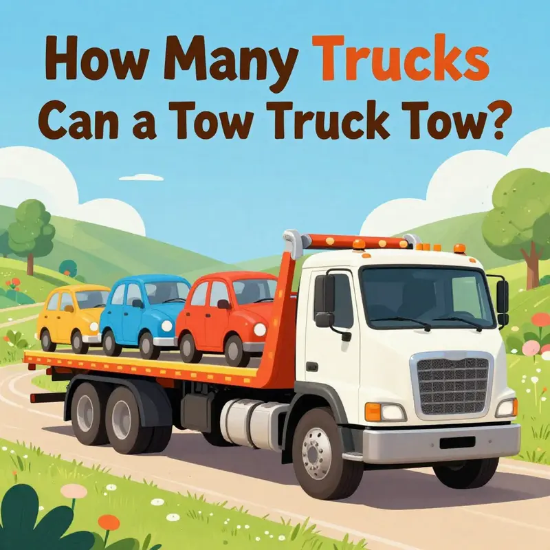The book cover featuring a smiling tow truck and playful illustrations of other trucks.
