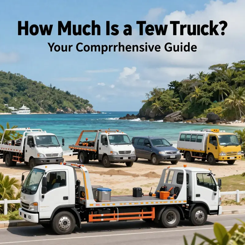 An engaging image of towing trucks operating on an island, representing their essential role in local automotive services.
