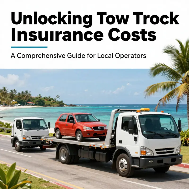 A vivid image showcasing various tow trucks on an island setting, representing the importance of understanding insurance costs.