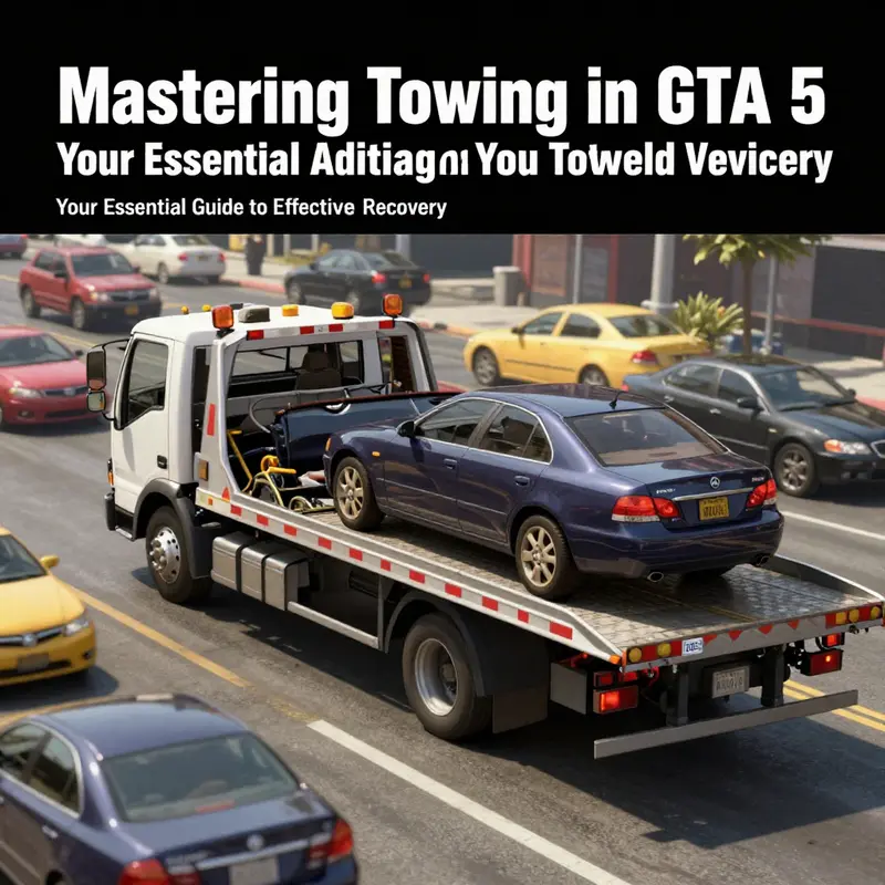 Locating and entering the tow truck in GTA 5.