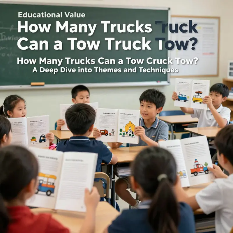 A whimsical depiction of a tow truck in action, illustrating the central act of towing.