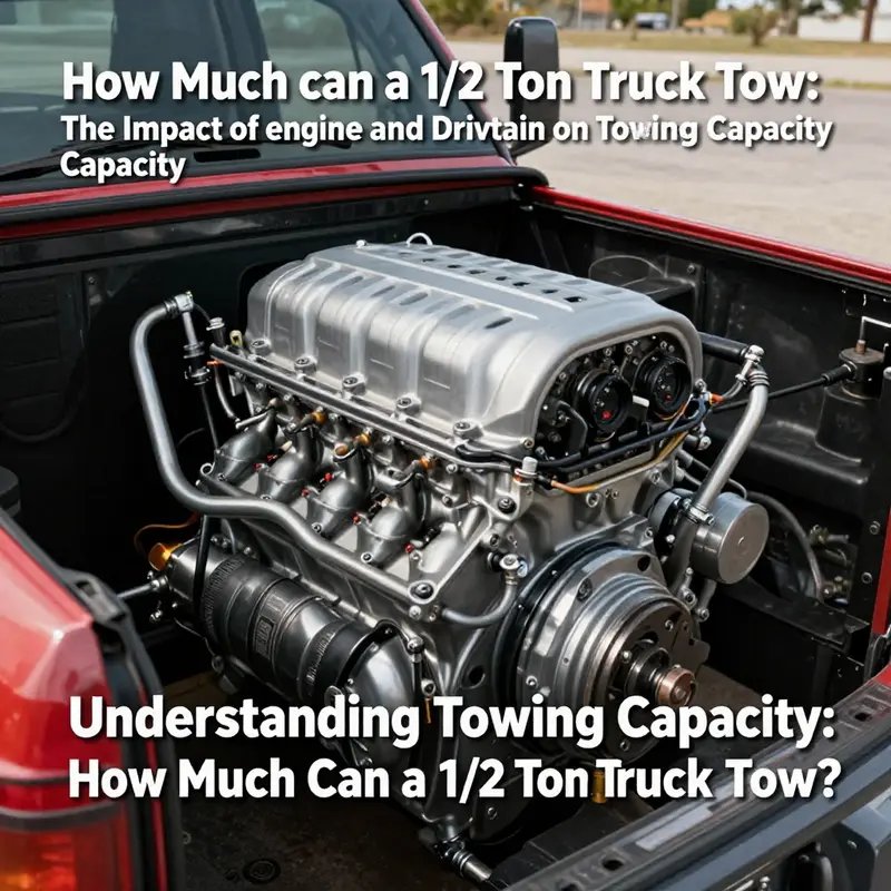 A 1/2 ton truck demonstrating its basic towing capacity on an island road.