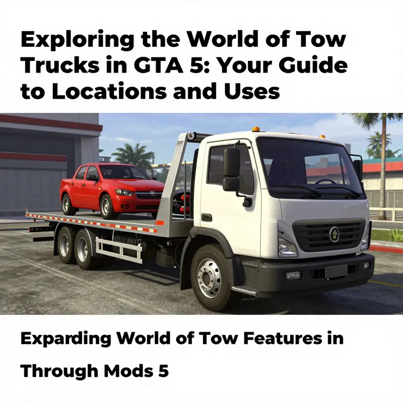 A tow truck ready for service near an auto repair shop in Los Santos.