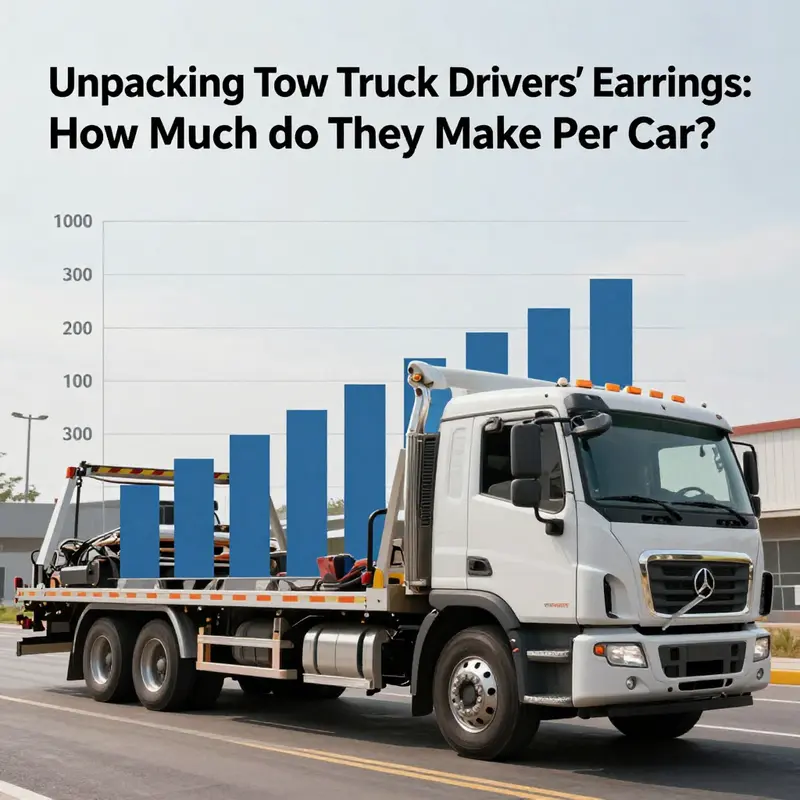 A map displaying the average earnings of tow truck drivers across different regions.