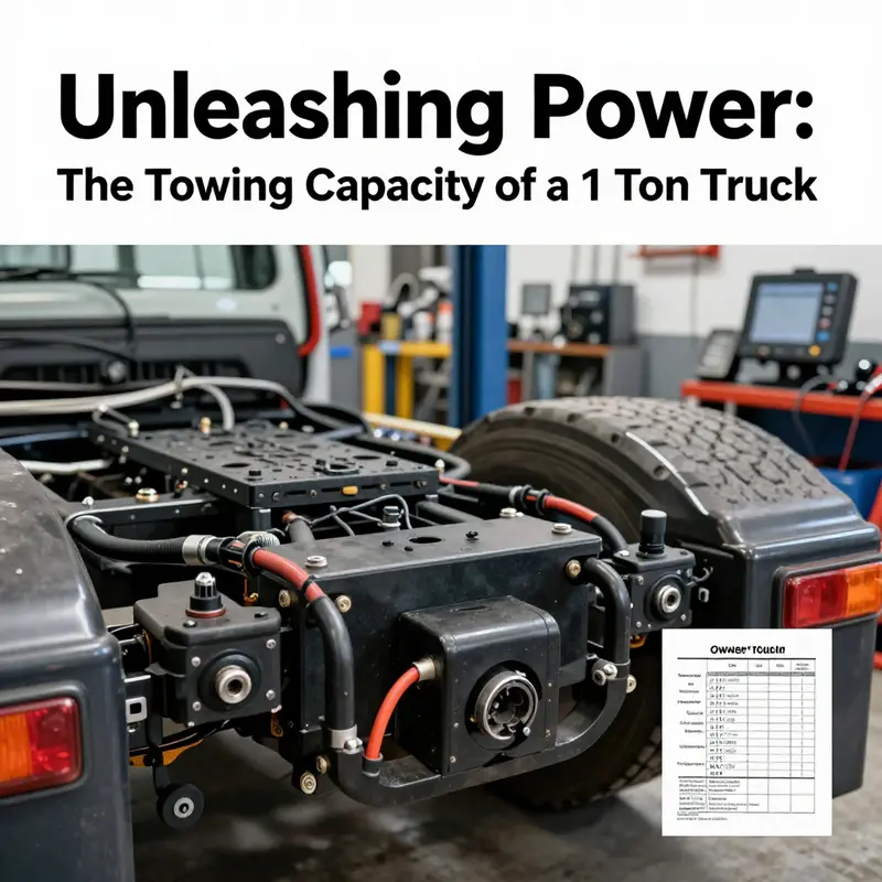 A 1 ton truck demonstrating its towing capacity on a picturesque island road.