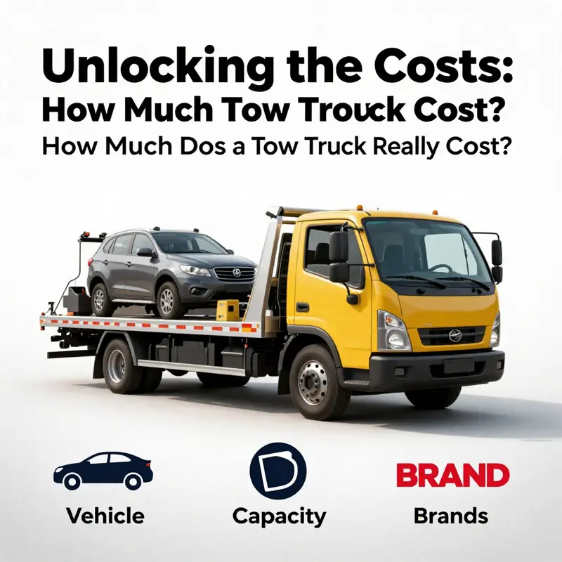 A variety of new tow trucks ready for sale, illustrating different price points and capacities.