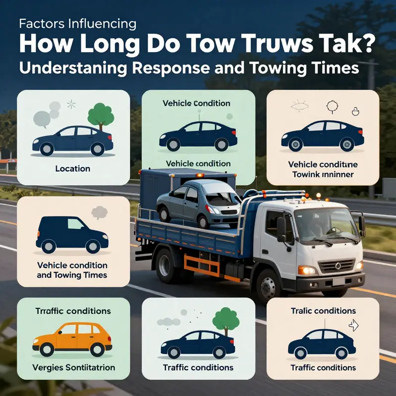 A visual representation showcasing the difference in response times for tow trucks in urban and rural areas.