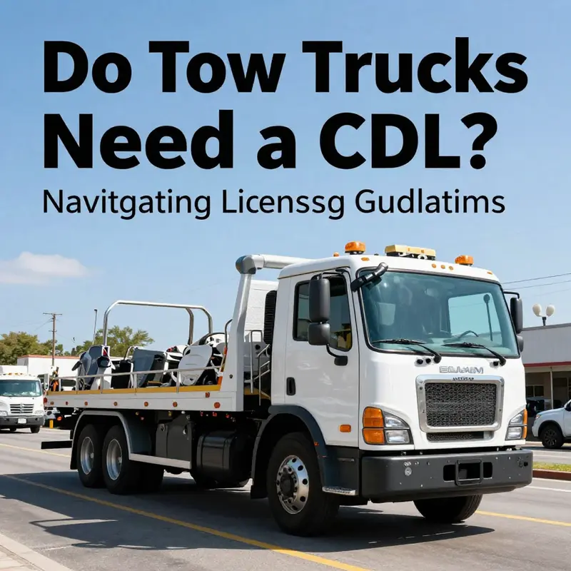 A tow truck demonstrating the federal guidelines regarding CDL requirements.