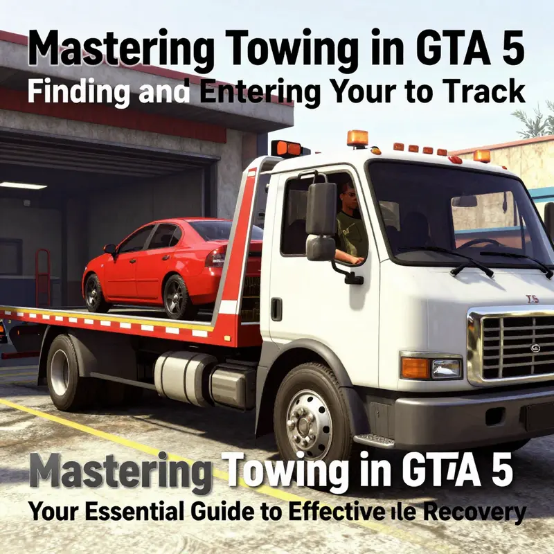 Locating and entering the tow truck in GTA 5.