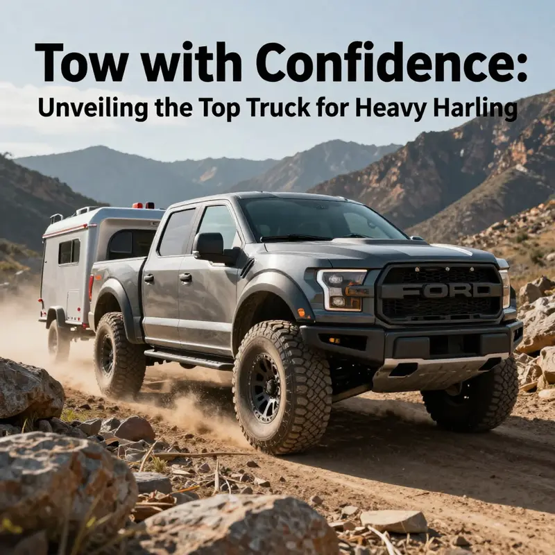 The versatile Ford F-150 Raptor demonstrating its leading towing capabilities in challenging off-road conditions.