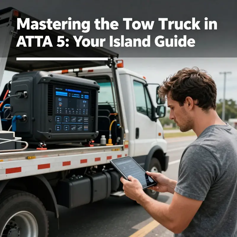 Skillfully driving a tow truck through urban streets.