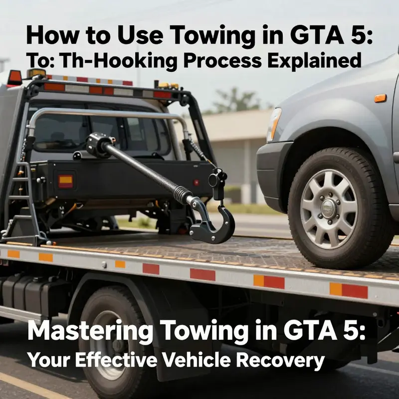 Locating and entering the tow truck in GTA 5.
