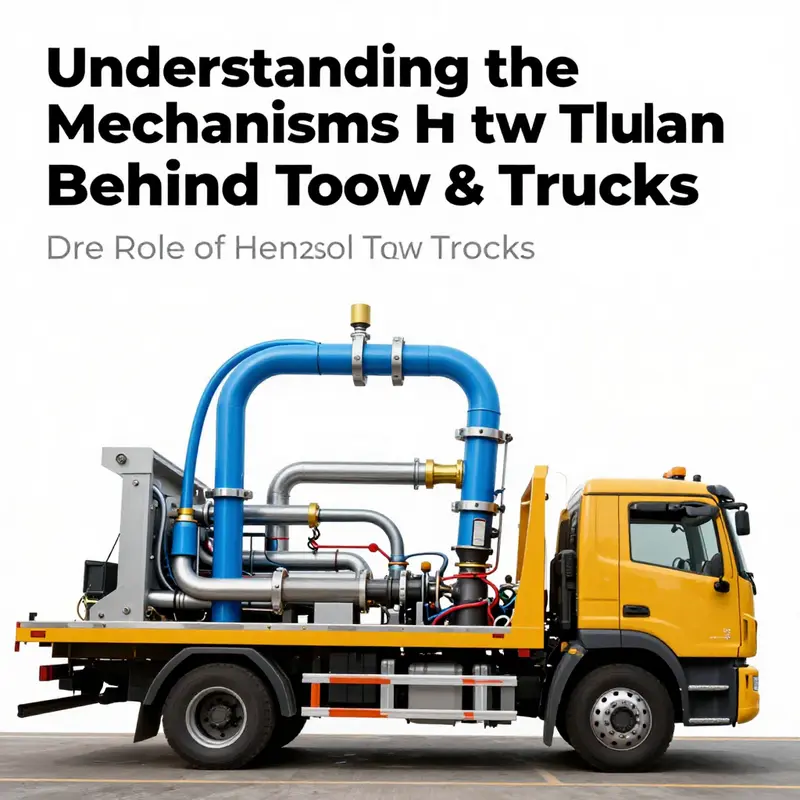 Detailed diagram of a tow truck’s mechanisms highlighting the winch and hydraulic systems.