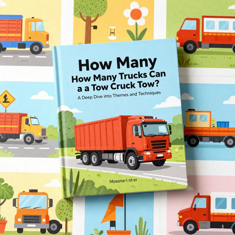 A whimsical depiction of a tow truck in action, illustrating the central act of towing.