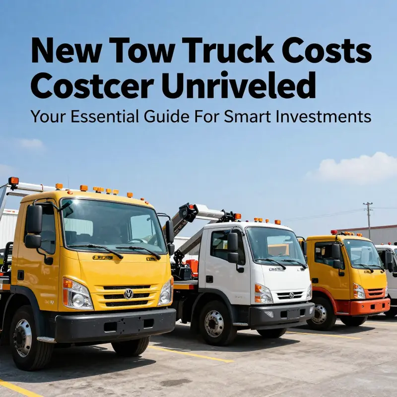 A visual comparison of diverse tow truck types, highlighting their features and price ranges.