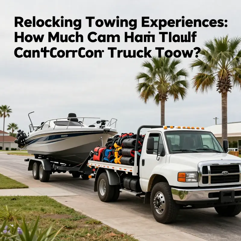 A half ton truck demonstrating its towing capacity in an island setting.