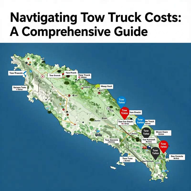 Visual representation of tow truck service pricing, highlighting the cost-per-mile dynamic.