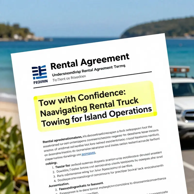 Towing capacity sticker of a rental truck, displaying crucial weight limit information.