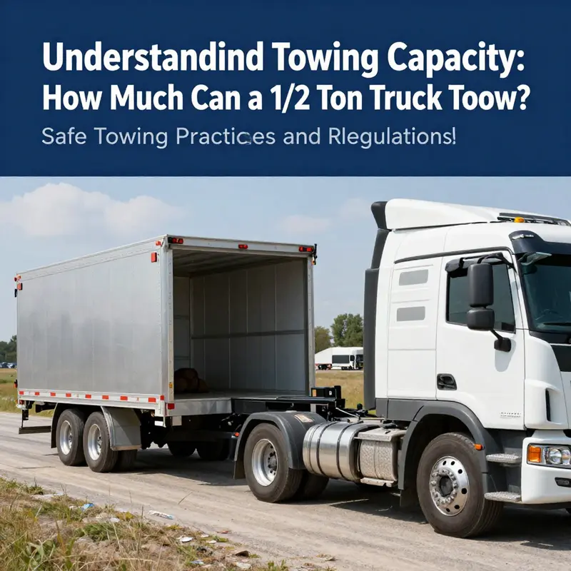 A 1/2 ton truck demonstrating its basic towing capacity on an island road.