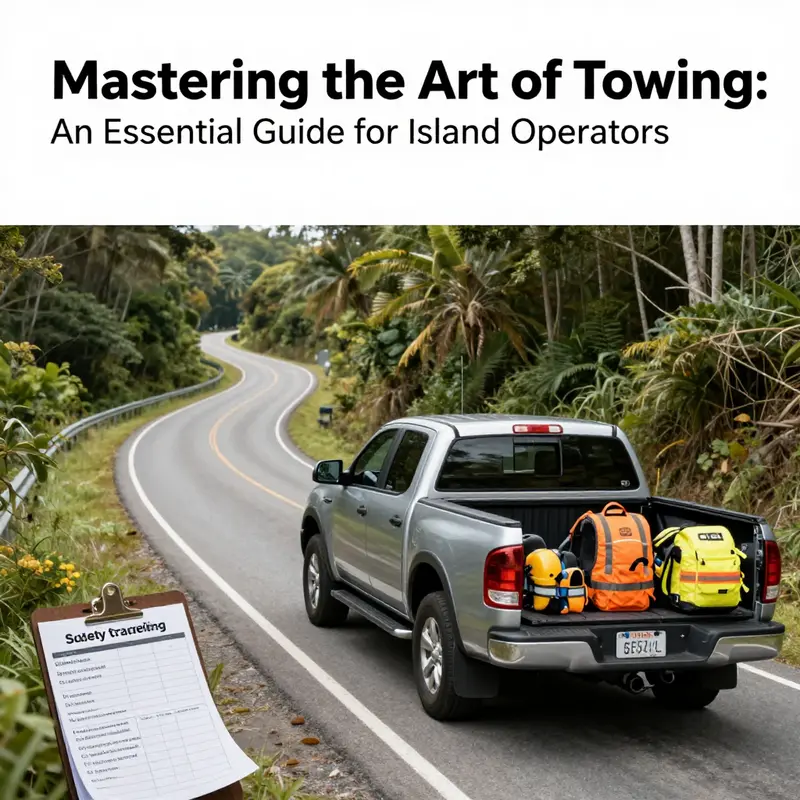 Pickup truck towing a car, highlighting important legal considerations.