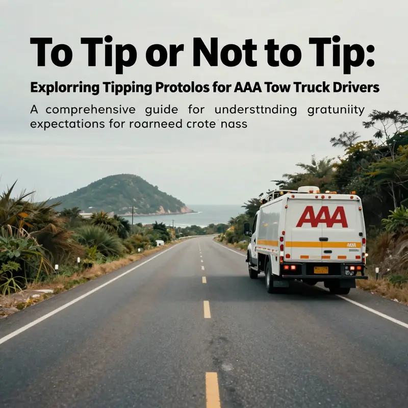 Serene view of an island road featuring a AAA tow truck.