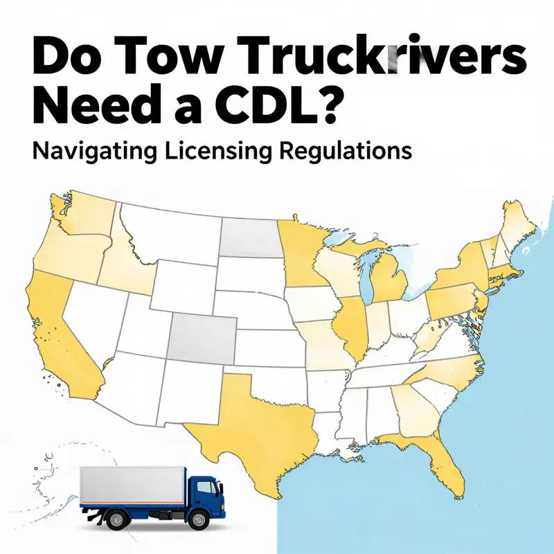 A tow truck demonstrating the federal guidelines regarding CDL requirements.
