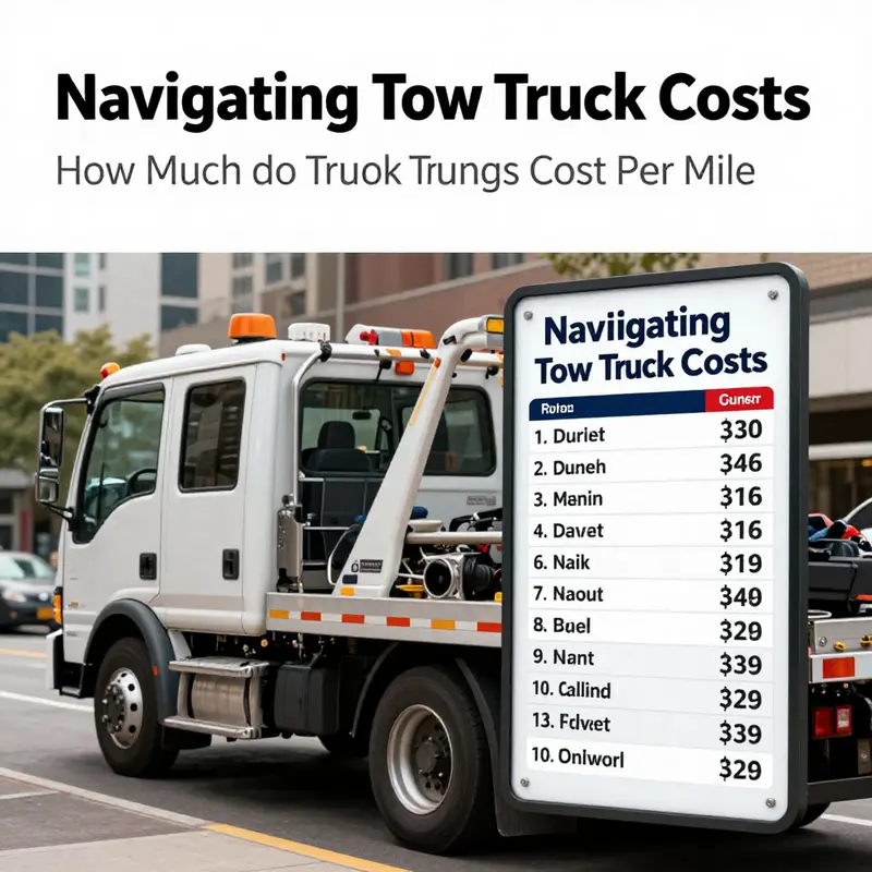 Visual representation of tow truck service pricing, highlighting the cost-per-mile dynamic.