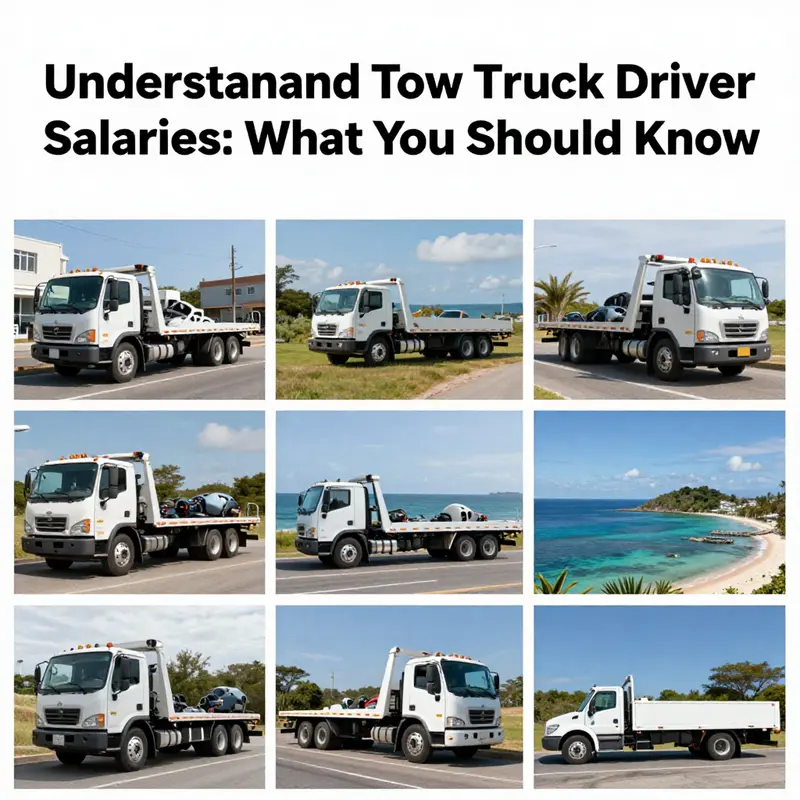 A collage featuring tow trucks in urban, rural, and island contexts, highlighting the diverse environments and challenges faced by tow truck drivers.