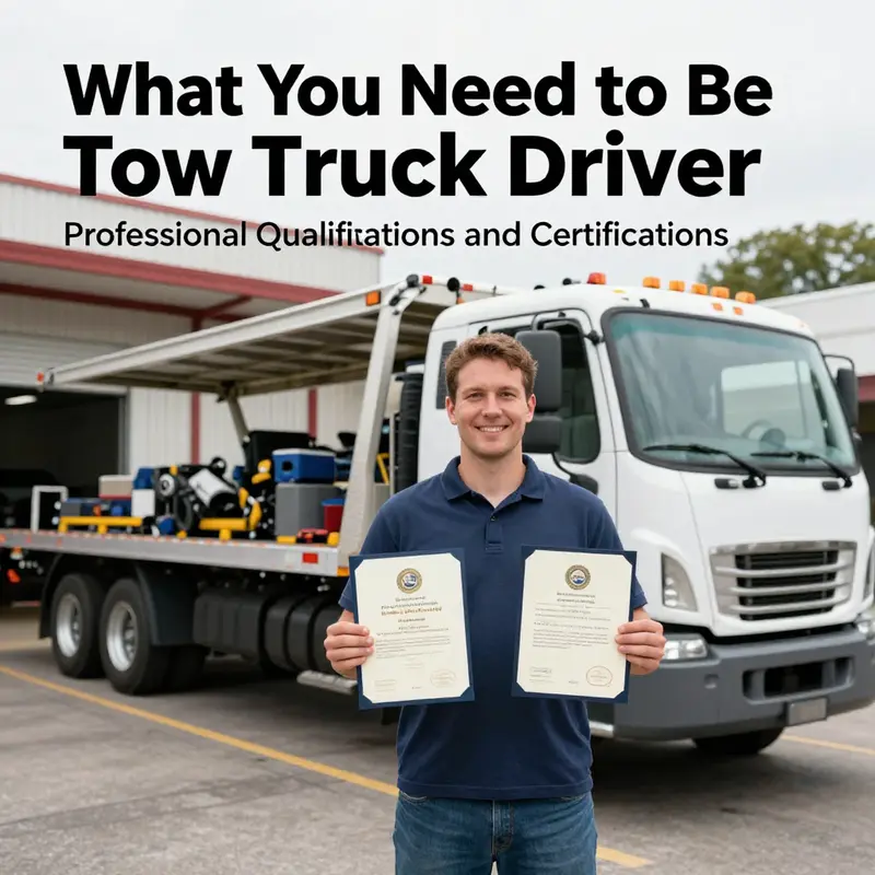 A qualified tow truck driver showcasing the essential licenses required for the job.