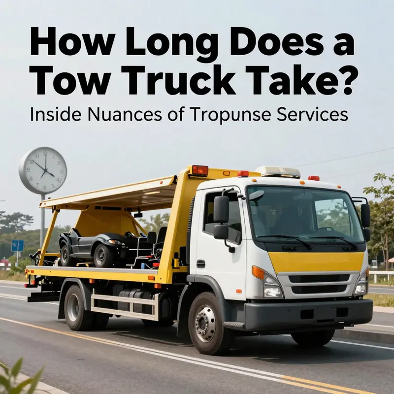 A tow truck arrives swiftly at a roadside incident, emphasizing the importance of quick response times.