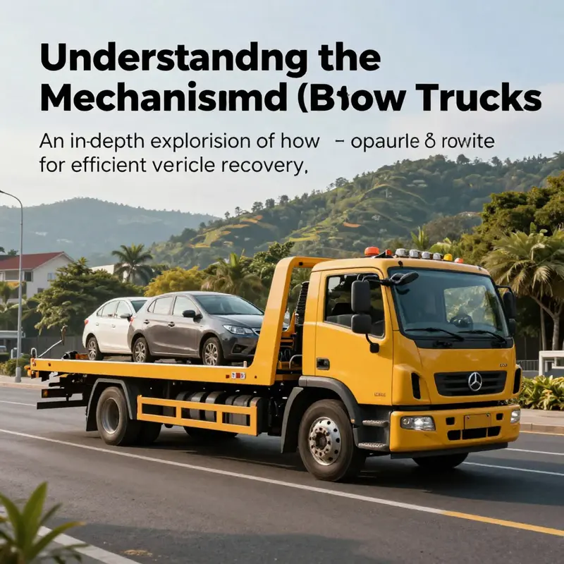 A visually striking image of a tow truck operating in a city, showcasing its role in roadside assistance.